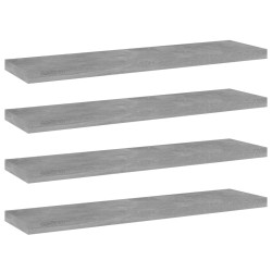 vidaXL Estante estantería 4uds contrachapada gris hormigón 40x10x1,5cm