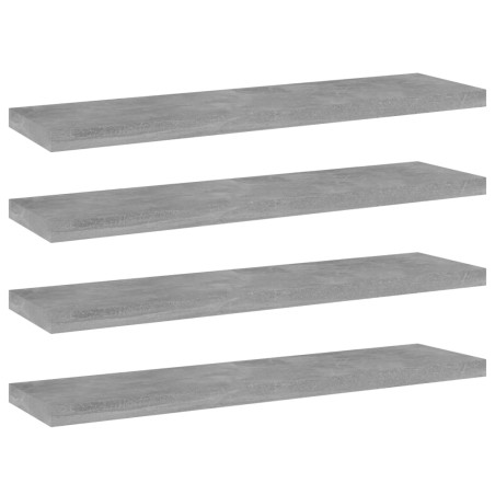 vidaXL Estante estantería 4uds contrachapada gris hormigón 40x10x1,5cm