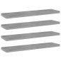 vidaXL Estante estantería 4uds contrachapada gris hormigón 40x10x1,5cm vidaXL Estante estantería 4uds contrachapada gris hormigón 40x10x1,5cm
