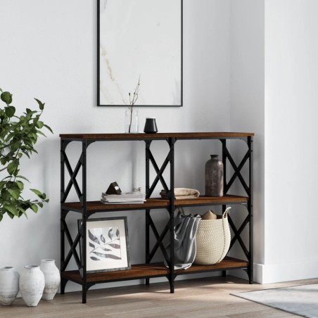vidaXL Mesa consola madera de ingeniería marrón roble 100x28x80,5 cm