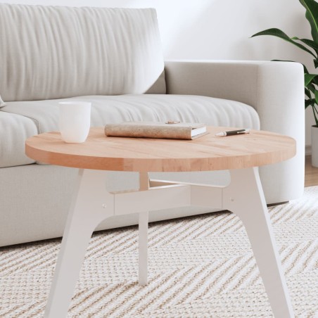 vidaXL Tablero redondo de madera maciza de haya Ø60x2,5 cm