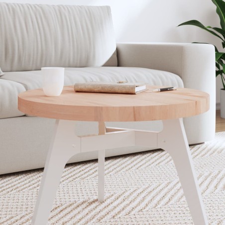 vidaXL Tablero redondo de madera maciza de haya Ø60x4 cm