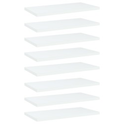 vidaXL Estantes de estantería 8 uds contrachapada blanco 40x20x1,5 cm