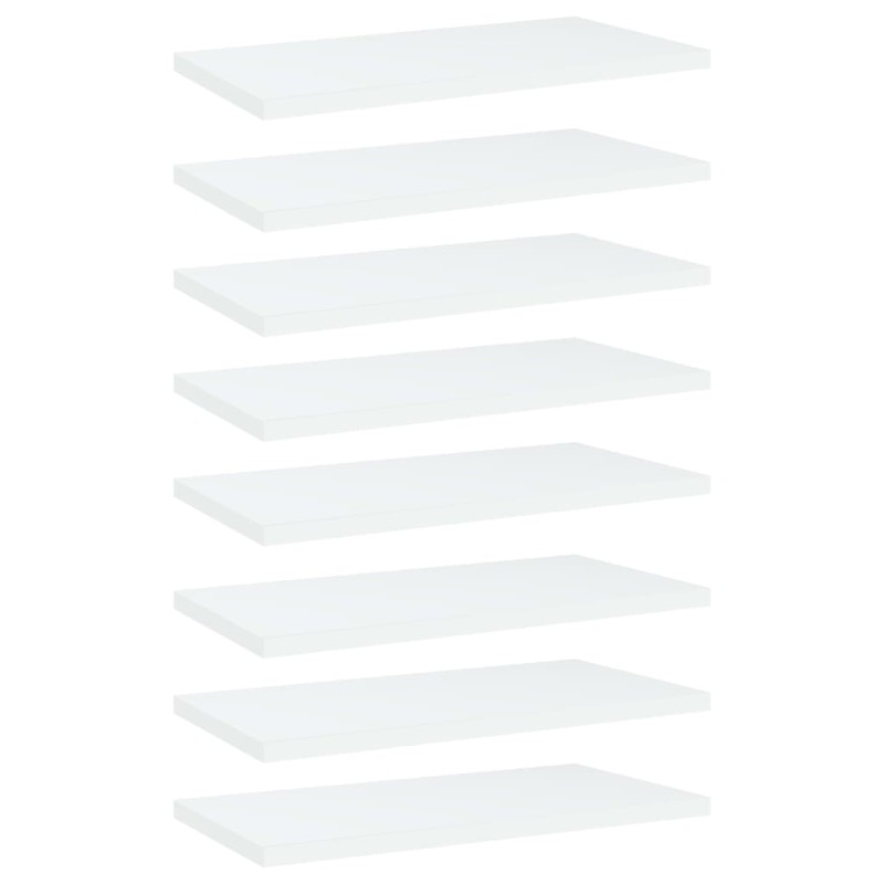 vidaXL Estantes de estantería 8 uds contrachapada blanco 40x20x1,5 cm vidaXL Estantes de estantería 8 uds contrachapada blanco 40x20x1,5 cm