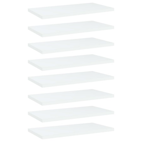 vidaXL Estantes de estantería 8 uds contrachapada blanco 40x20x1,5 cm