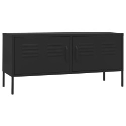 vidaXL Mueble para TV de acero negro 105x35x50 cm