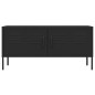 vidaXL Mueble para TV de acero negro 105x35x50 cm