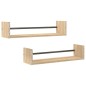 vidaXL Estantes de pared con barras 2 uds roble Sonoma 60x16x14 cm vidaXL Estantes de pared con barras 2 uds roble Sonoma 60x16x14 cm