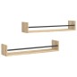 vidaXL Estantes de pared con barras 2 uds roble Sonoma 80x16x14 cm vidaXL Estantes de pared con barras 2 uds roble Sonoma 80x16x14 cm