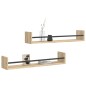 vidaXL Estantes de pared con barras 2 uds roble Sonoma 80x16x14 cm vidaXL Estantes de pared con barras 2 uds roble Sonoma 80x16x14 cm
