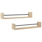 vidaXL Estantes de pared con barras 2 uds roble Sonoma 80x16x14 cm vidaXL Estantes de pared con barras 2 uds roble Sonoma 80x16x14 cm