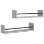vidaXL Estantes de pared con barras 2 uds gris Sonoma 60x16x14 cm vidaXL Estantes de pared con barras 2 uds gris Sonoma 60x16x14 cm