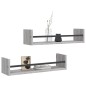 vidaXL Estantes de pared con barras 2 uds gris Sonoma 60x16x14 cm vidaXL Estantes de pared con barras 2 uds gris Sonoma 60x16x14 cm