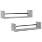 vidaXL Estantes de pared con barras 2 uds gris Sonoma 60x16x14 cm vidaXL Estantes de pared con barras 2 uds gris Sonoma 60x16x14 cm