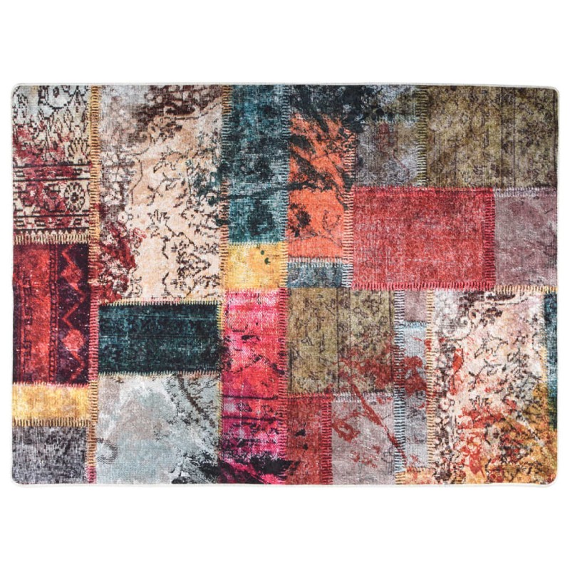 vidaXL Alfombra lavable patchwork antideslizante multicolor 120x180 cm