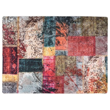 vidaXL Alfombra lavable patchwork antideslizante multicolor 120x180 cm