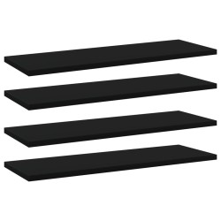 vidaXL Estantes para estantería 4 uds contrachapada negro 60x20x1,5 cm