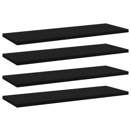 vidaXL Estantes para estantería 4 uds contrachapada negro 60x20x1,5 cm