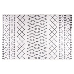 vidaXL Alfombra lavable antideslizante negro y blanco 80x150 cm