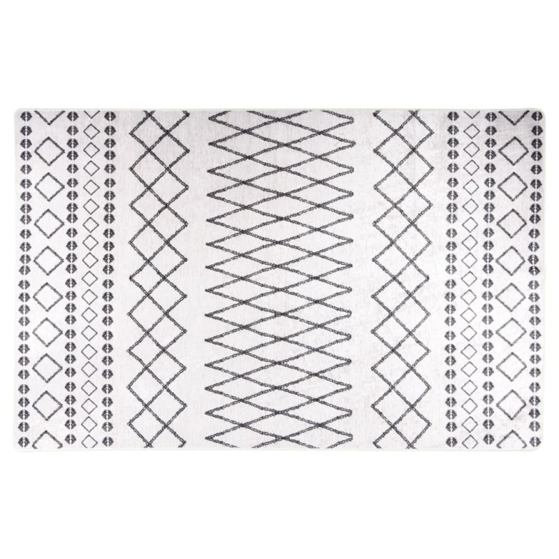 vidaXL Alfombra lavable antideslizante negro y blanco 80x150 cm