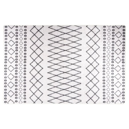 vidaXL Alfombra lavable antideslizante negro y blanco 80x150 cm