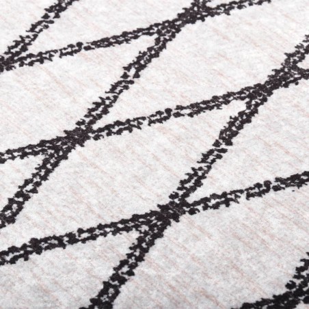 vidaXL Alfombra lavable antideslizante negro y blanco 80x150 cm