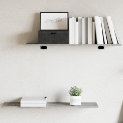 vidaXL Estante estantería 4uds contrachapada gris hormigón 80x20x1,5cm