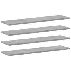 vidaXL Estante estantería 4uds contrachapada gris hormigón 80x20x1,5cm