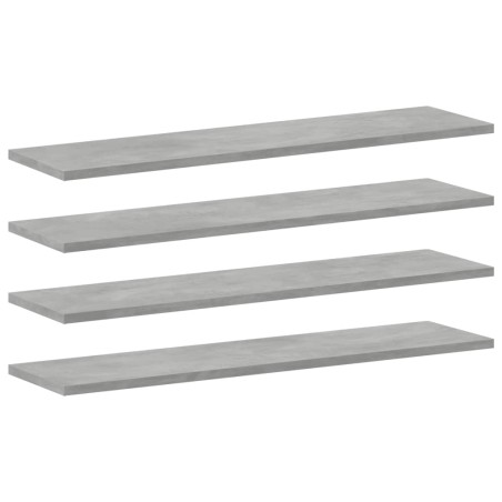 vidaXL Estante estantería 4uds contrachapada gris hormigón 80x20x1,5cm