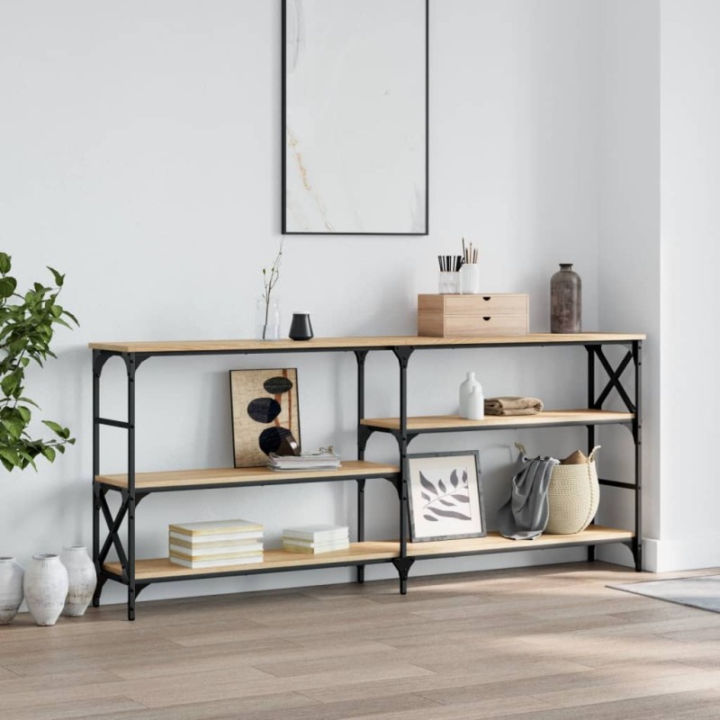vidaXL Mesa consola madera de ingeniería roble Sonoma 180x29x76,5 cm vidaXL Mesa consola madera de ingeniería roble Sonoma 180x29x76,5 cm
