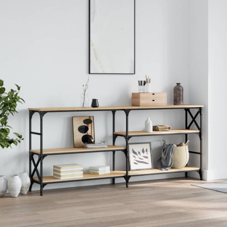 vidaXL Mesa consola madera de ingeniería roble Sonoma 180x29x76,5 cm