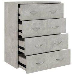vidaXL Aparador con 4 cajones gris hormigón 60x30,5x71 cm