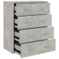 vidaXL Aparador con 4 cajones gris hormigón 60x30,5x71 cm vidaXL Aparador con 4 cajones gris hormigón 60x30,5x71 cm
