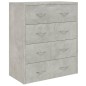 vidaXL Aparador con 4 cajones gris hormigón 60x30,5x71 cm vidaXL Aparador con 4 cajones gris hormigón 60x30,5x71 cm