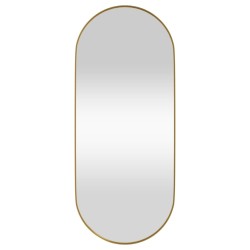vidaXL Espejo de pared ovalado dorado 25x60 cm