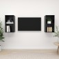 vidaXL Muebles de salón de pared 2 pzas madera ingeniería negro brillo vidaXL Muebles de salón de pared 2 pzas madera ingeniería negro brillo