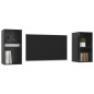 vidaXL Muebles de salón de pared 2 pzas madera ingeniería negro brillo vidaXL Muebles de salón de pared 2 pzas madera ingeniería negro brillo
