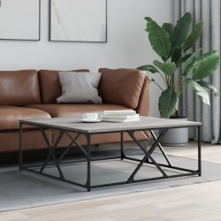 vidaXL Mesa de centro madera de ingeniería gris Sonoma 100x100x40 cm