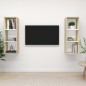 vidaXL Muebles de salón de pared 2 piezas blanco y roble Sonoma vidaXL Muebles de salón de pared 2 piezas blanco y roble Sonoma