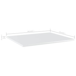 vidaXL Estante estantería 4uds contrachapada blanco brillo 60x50x1,5cm