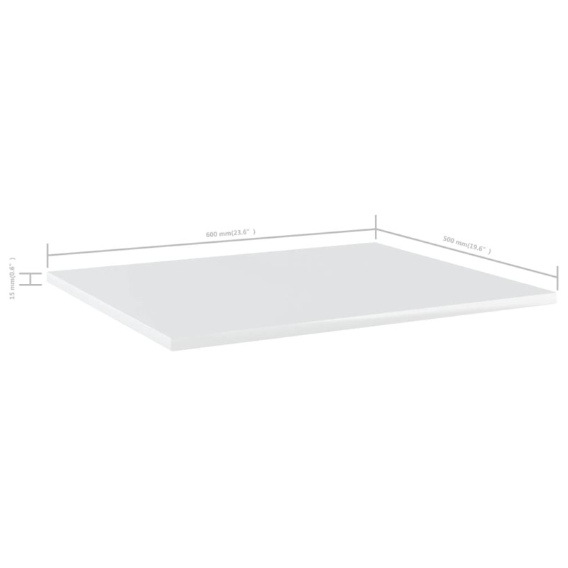 vidaXL Estante estantería 4uds contrachapada blanco brillo 60x50x1,5cm vidaXL Estante estantería 4uds contrachapada blanco brillo 60x50x1,5cm
