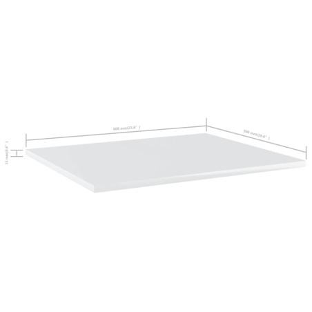 vidaXL Estante estantería 4uds contrachapada blanco brillo 60x50x1,5cm