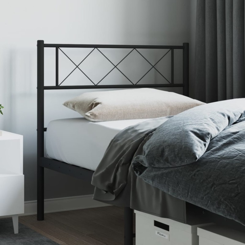 vidaXL Cabecero de metal negro 107 cm vidaXL Cabecero de metal negro 107 cm