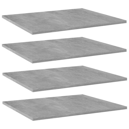 vidaXL Estante estantería 4uds contrachapada gris hormigón 60x50x1,5cm