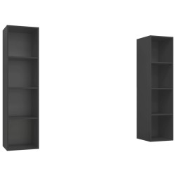 vidaXL Muebles de salón de pared 2 piezas madera de ingeniería gris