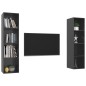 vidaXL Muebles de salón de pared 2 pzas madera ingeniería gris brillo vidaXL Muebles de salón de pared 2 pzas madera ingeniería gris brillo