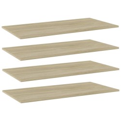 vidaXL Estante estantería 4 uds contrachapada roble Sonoma 80x20x1,5cm
