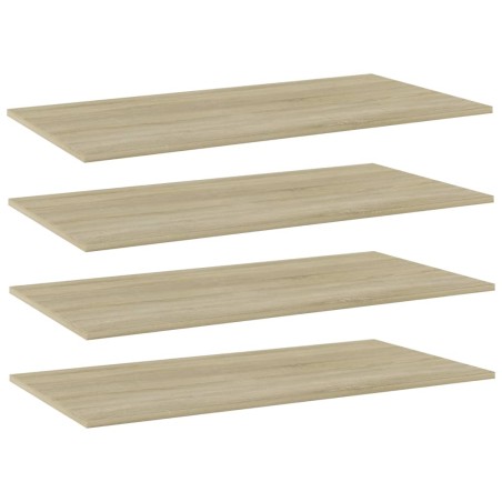 vidaXL Estante estantería 4 uds contrachapada roble Sonoma 80x20x1,5cm