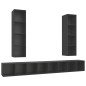 vidaXL Muebles de salón de pared 4 piezas madera de ingeniería gris vidaXL Muebles de salón de pared 4 piezas madera de ingeniería gris