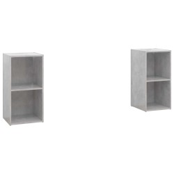 vidaXL Muebles de salón de pared 2 pzs madera ingeniería gris hormigón